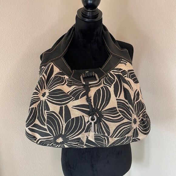 Fossil vintage floral canvas shoulder bag - Picture 2 of 14